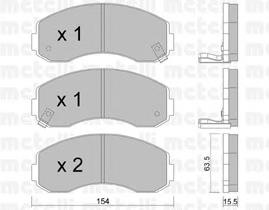 Колодки гальмівні передні, дискові 2203770 Metelli