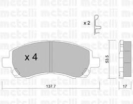 Колодки гальмівні передні, дискові 2202950 Metelli