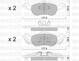 Колодки гальмівні передні, дискові 2202910 Metelli