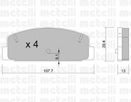 Купити 2203021 Metelli Задні колодки