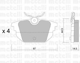 2202990 Metelli Колодки гальмівні задні, дискові