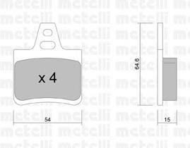 Колодки гальмові задні, дискові 2202850 Metelli