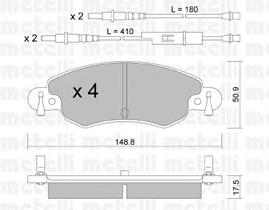 Колодки гальмівні передні, дискові 2203300 Metelli