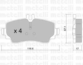 Гальмівні колодки Metelli 2203100 ціна, від 19.51 USD