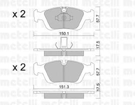 Колодки гальмівні передні, дискові 2203120 Metelli