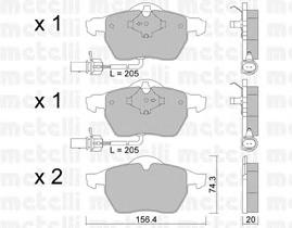 Передні тормозні колодки 2203140 Metelli