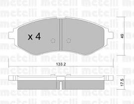 Гальмівні колодки Metelli 2205080 ціна, від 14.29 USD