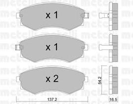 Колодки гальмівні передні, дискові 2205180 Metelli