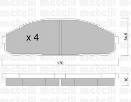 Колодки гальмівні передні, дискові 2204950 Metelli