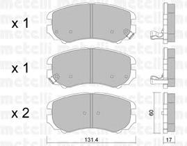 Гальмівні колодки Metelli 2205030 ціна, від 21.39 USD