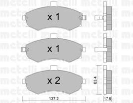 Колодки гальмівні передні, дискові 2205040 Metelli