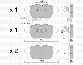 Передні тормозні колодки 2205480 Metelli