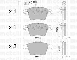 Колодки гальмівні передні, дискові 2205521 Metelli