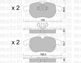 Гальмівні колодки Metelli 2205400 ціна, від 19.01 USD