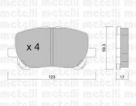 2204270 Metelli Передні гальмівні колодки