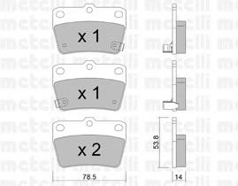 Колодки гальмові задні, дискові 2204310 Metelli