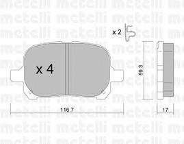 Колодки гальмівні передні, дискові 2204290 Metelli