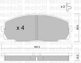 Колодки гальмівні передні, дискові 2204340 Metelli