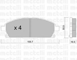 Передні тормозні колодки 2204060 Metelli