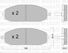 Колодки гальмівні передні, дискові 2204070 Metelli