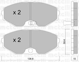 Колодки гальмівні передні, дискові 2204050 Metelli