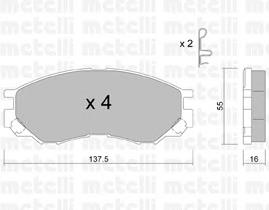 Передні тормозні колодки 2204010 Metelli