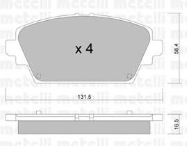 Колодки гальмівні передні, дискові 2204640 Metelli