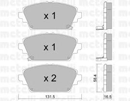 Колодки гальмівні передні, дискові 2204641 Metelli