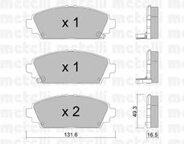 Колодки гальмівні передні, дискові 2204630 Metelli