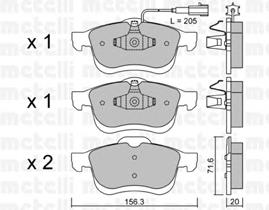 Колодки гальмівні передні, дискові 2208240 Metelli