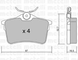 Задні гальмівні колодки Metelli 2208160 ціна, від 16.18 USD