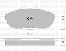 Гальмівні колодки Metelli 2208040 ціна, від 23.15 USD