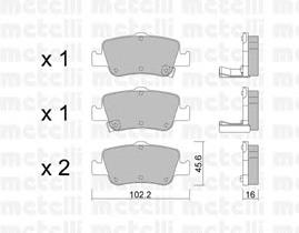 Колодки гальмові задні, дискові 2207960 Metelli