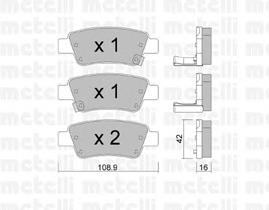Задні гальмівні колодки Metelli 2207900 ціна, від 21.09 USD