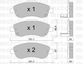 Передні тормозні колодки 2207890 Metelli