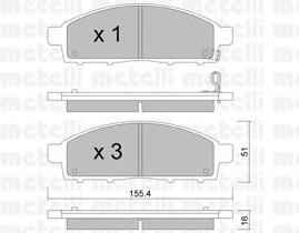 2207910 Metelli Передні гальмівні колодки