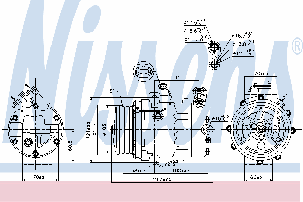 Компресор системи кондиціювання Nissens 89095 ціна, від 229.23 USD