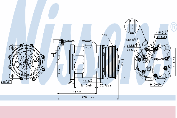 Компресор кондиціонера 89117 Nissens