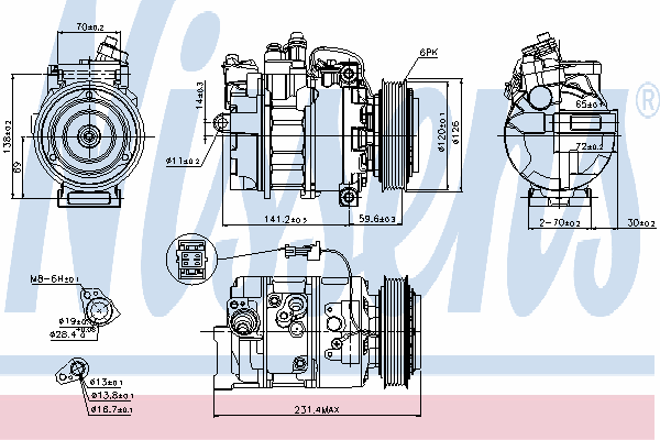 Компресор кондиціонера 89208 Nissens