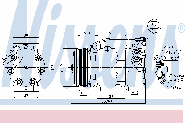 Компресор кондиціонера 89035 Nissens