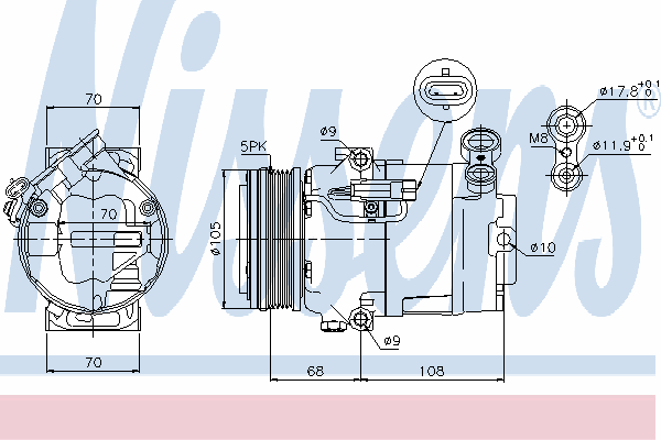 Компресор кондиціонера 89050 Nissens