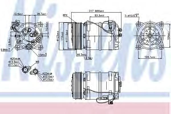 89249 Nissens Компресор холодоагенту