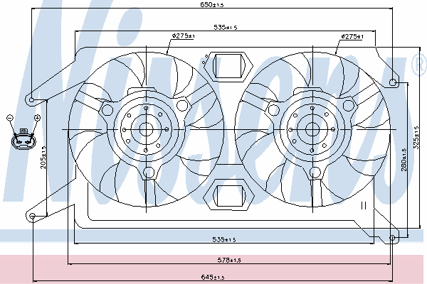 Дифузор радіатора охолодження, в зборі з двигуном і крильчаткою Alfa Romeo 156 (932) (Alfa Romeo 156)