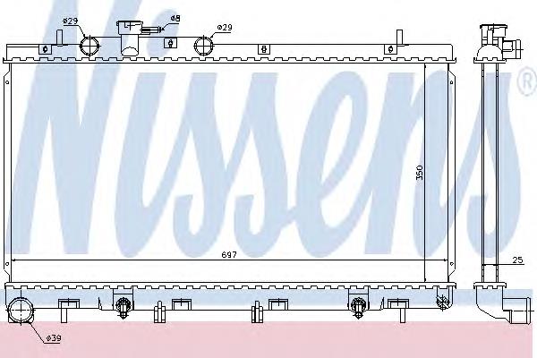 Радіатор охолодження двигуна 67729 Nissens