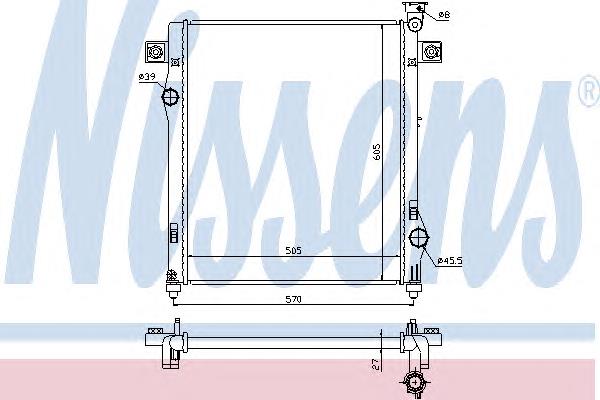 Радіатор основний Nissens 61030 ціна, від 149.55 USD