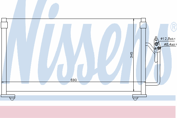Радіатор кондиціонера 94491 Nissens