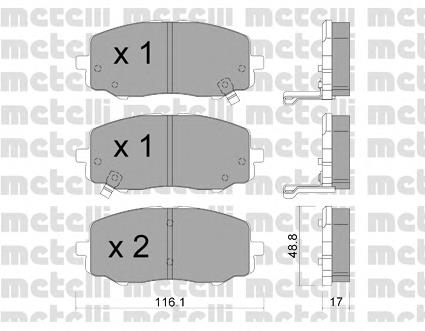 Колодки гальмівні передні, дискові 2209120 Metelli