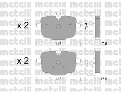 Купити 2209210 Metelli Задні колодки