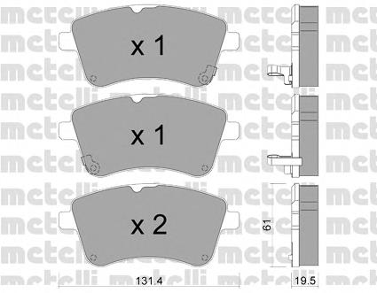 Колодки гальмівні передні, дискові 2209130 Metelli