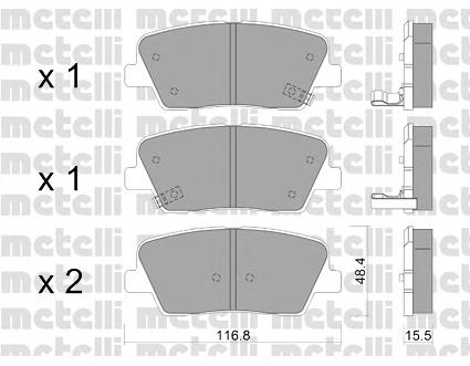Задні гальмівні колодки Metelli 2209010 ціна, від 25.84 USD